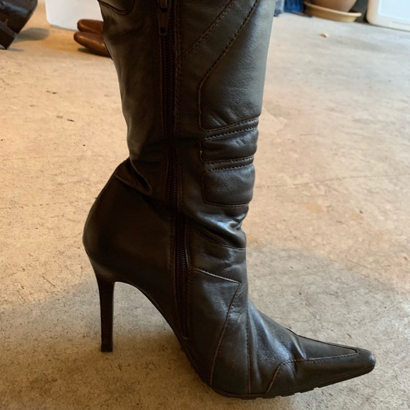 Steven Dark Brown High Heel Booties - Picture 7 of 8